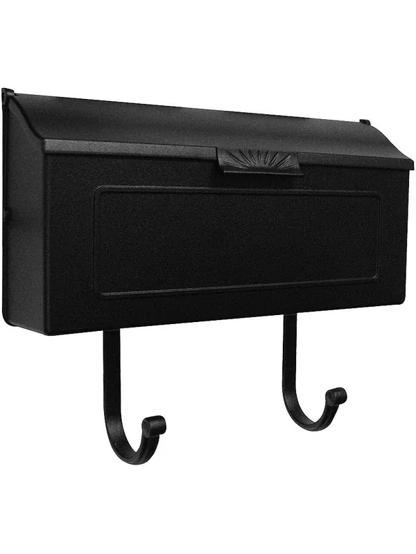 Budget Sunburst Cast-Aluminum Horizontal Mailbox - Matte Black