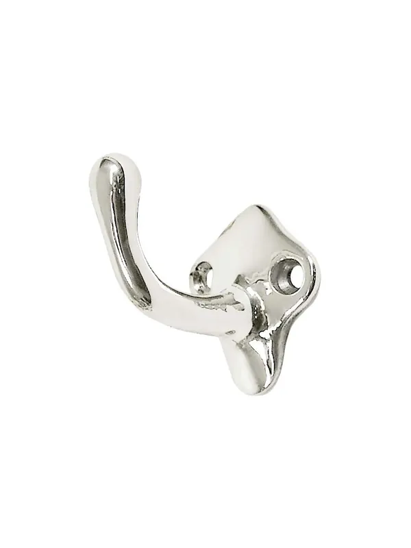 Modern Traditional Brass Garment Hook With Choice of Finish - Polished Nickel