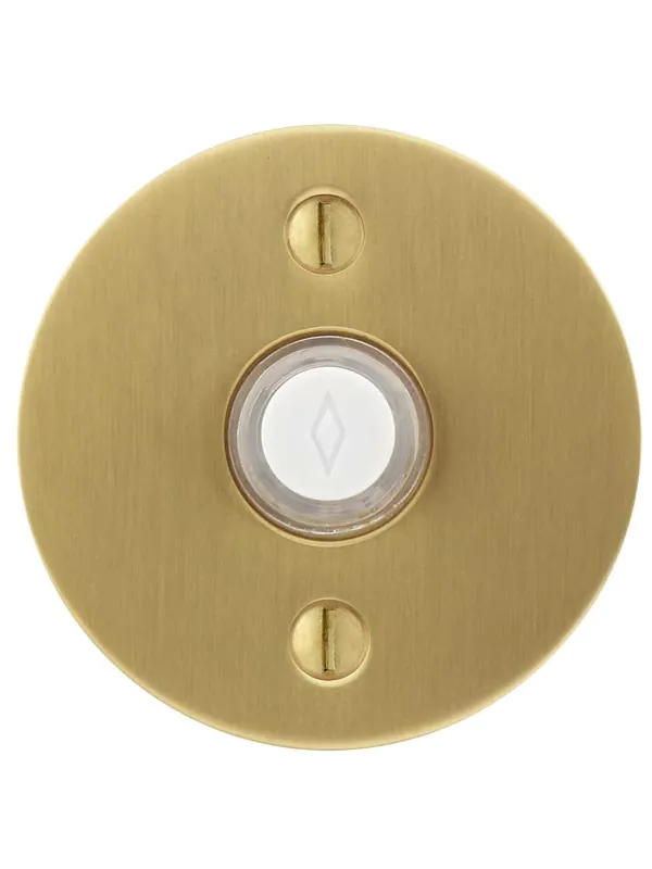 Doorbell Button with Disk Rosette - Satin Brass Wholesale