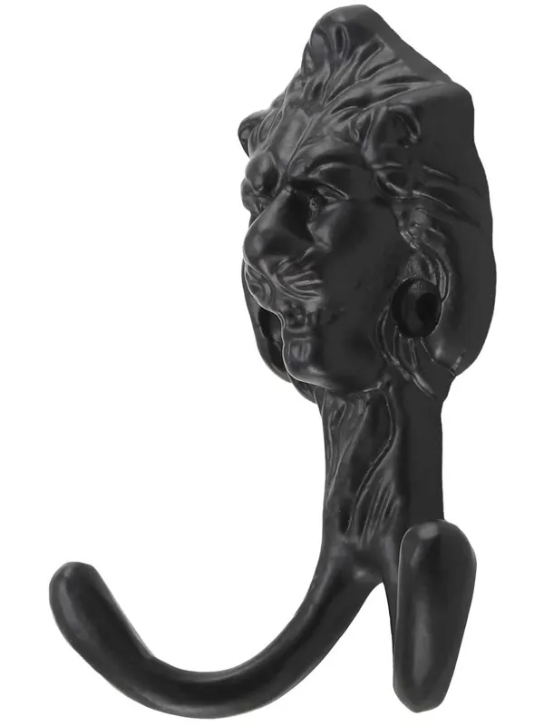 Cast Iron Lion-Head Coat Hook - Matte Black Deal