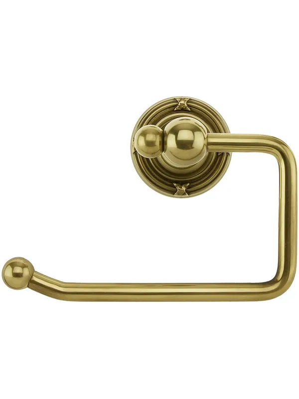 Brass Swinging Toilet-Paper Holder with Ribbon and Reed Rosette - Antique Brass Time-Limited