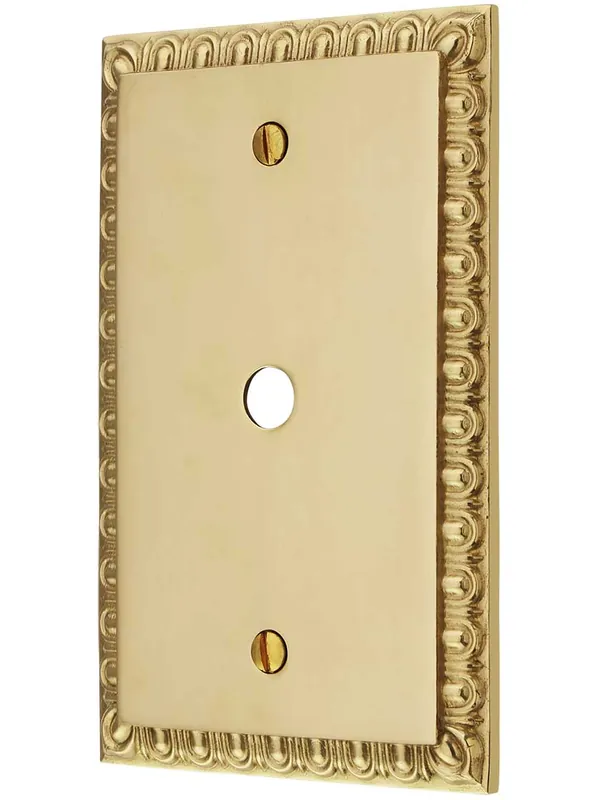 Price Cut Ovolo Single Cable-Jack Cover Plate - Polished Brass