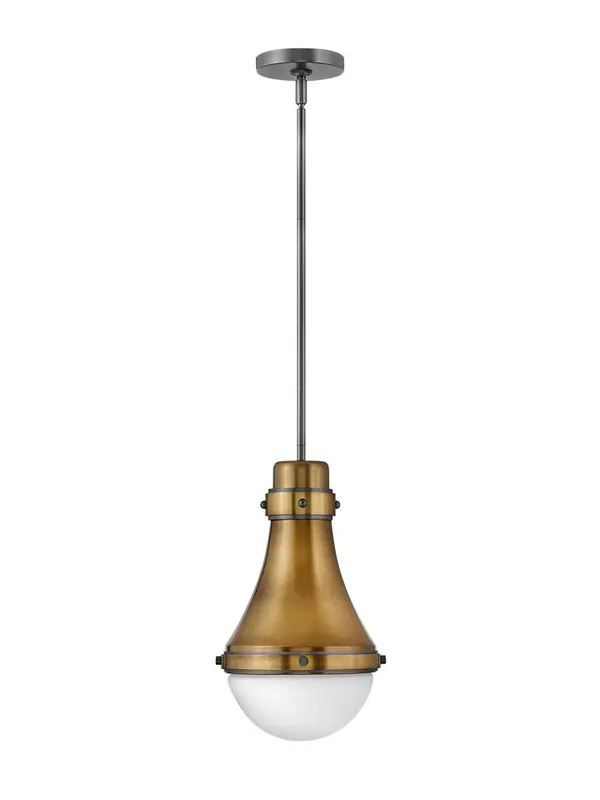 Oliver 1 Light Small Pendant - Heritage Brass Free Shipping