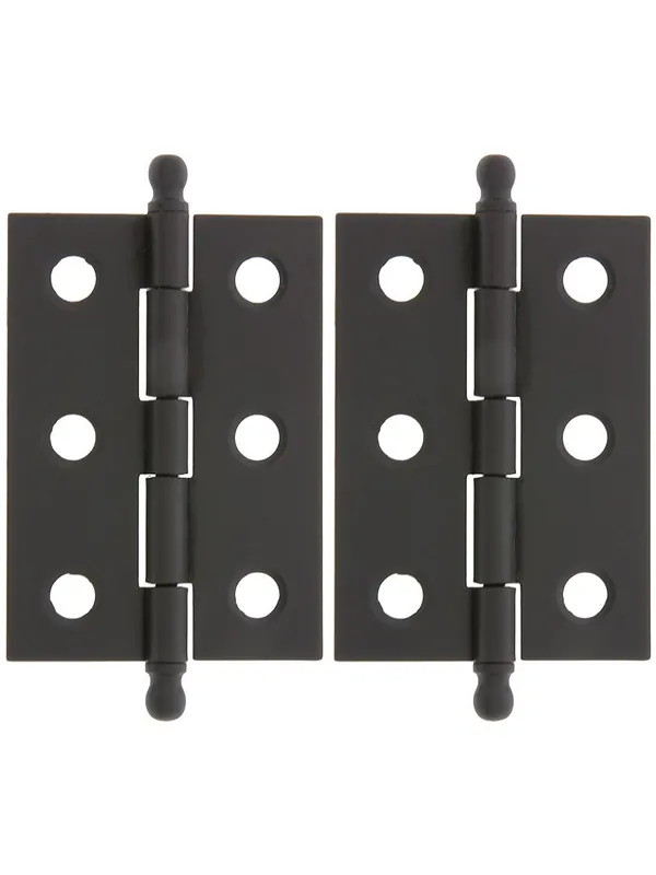 Fresh Stock Pair of Loose Pin Plated Steel Cabinet Hinges - 2" x 1 3/8" - Oil-Rubbed Bronze