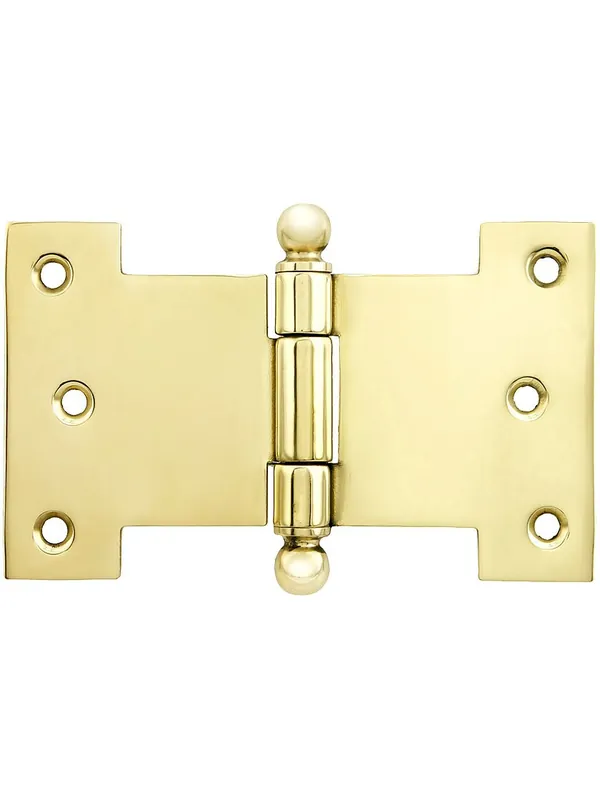 Solid-Brass Parliament Hinge with Ball Tips - 2 1/2-Inch by 4-Inch - Un-Lacquered Brass Brand New