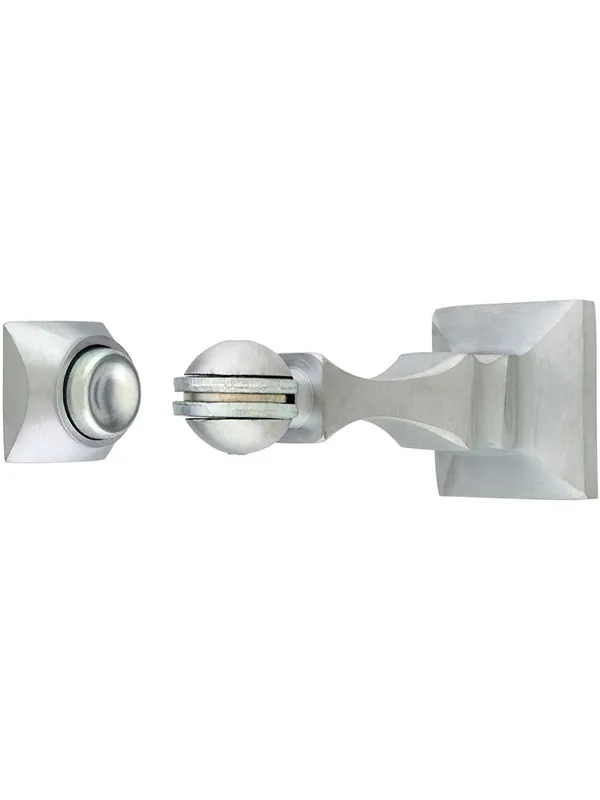 Square Magnetic Door Holder - 3 1/2-Inch - Brushed Chrome Bulk Order