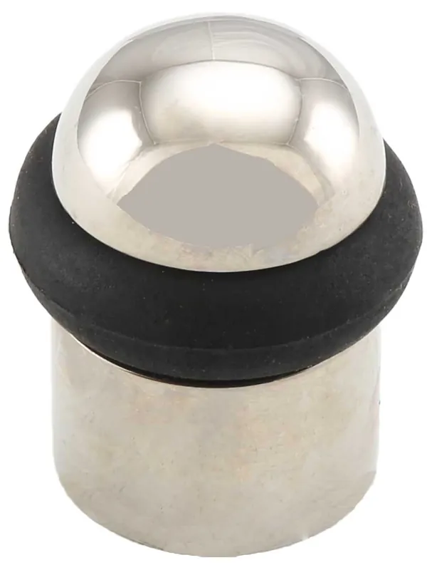 Free Delivery Plain Dome Post Floor-Mount Doorstop - Polished Nickel