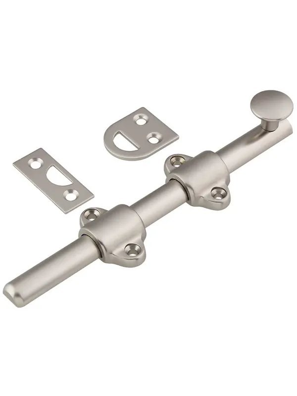 Get Yours 6" Medium-Duty Surface Bolt in Solid Brass - Satin Nickel