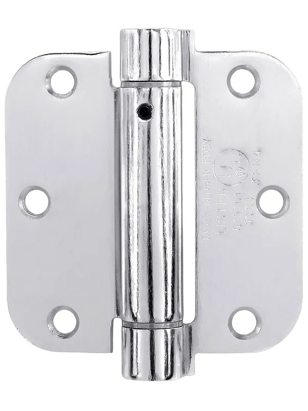 3 1/2-Inch Single Action Spring Hinge With 5/8-Inch Radius Corners - Polished Chrome Discount