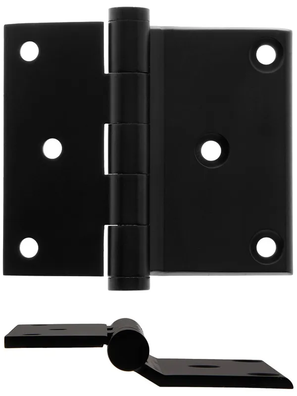 Don’t Miss Out 3" Solid Brass Half-Surface Door Hinge With 3/8" Offset - Matte Black