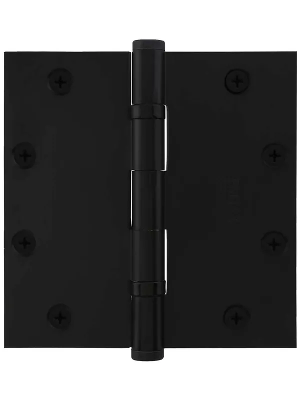 5-Inch Solid Brass Ball Bearing Door Hinge With Button Tips - Matte Black Big Sale