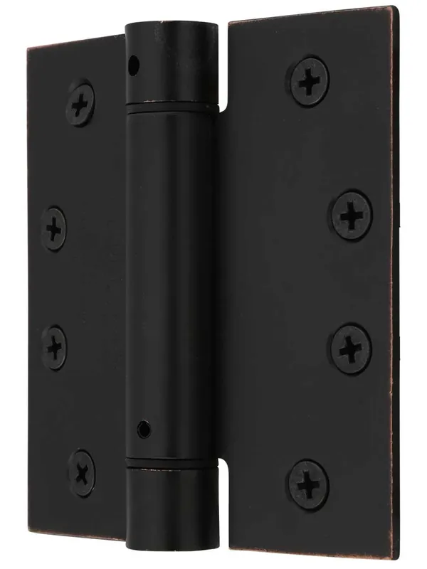 4" Single Action Spring Hinge with Square Corners - Oil-Rubbed Bronze Money Back Guarantee