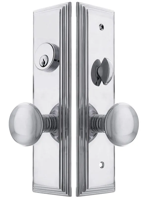 Hot Picks Manhattan Mortise Lock Entry Set with Providence Knobs - Polished Chrome - 2 1/2" backset