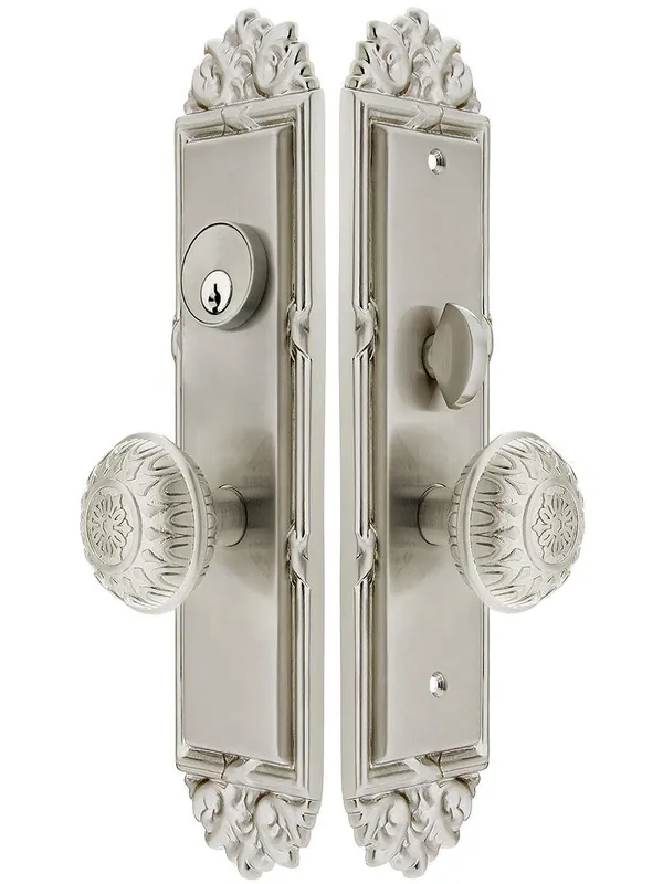 Limited Offer Regency Mortise Lock Entryset with Lancaster Knobs - Satin Nickel - 2 3/4" backset