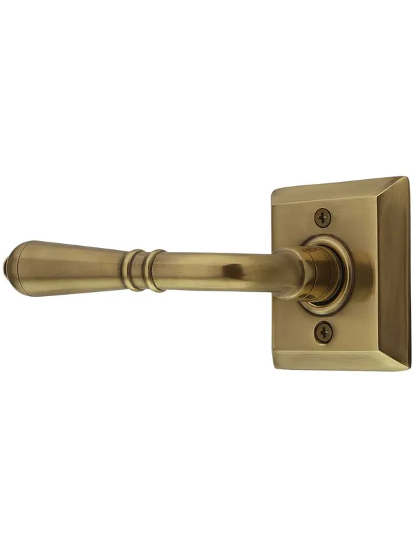 Editor’s Pick Quincy Rosette Door Set with Turino Levers - Antique Brass - Double Dummy