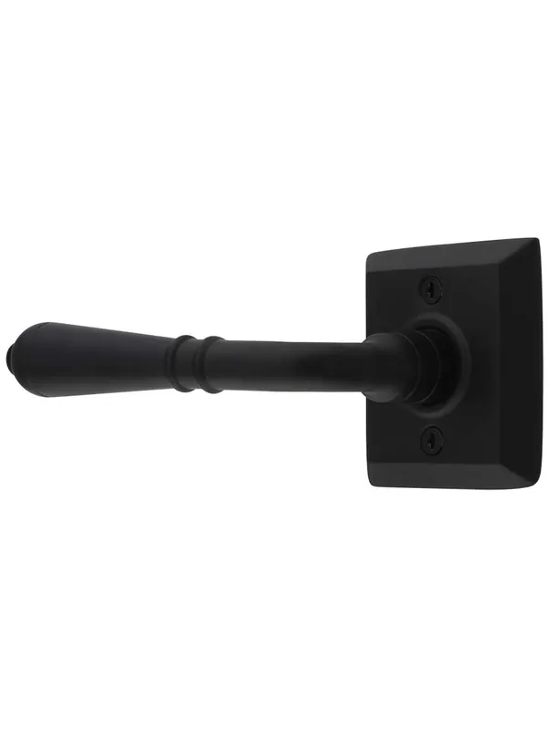 Quincy Rosette Door Set with Turino Levers - Matte Black - Privacy - 2 3/8 Place Order