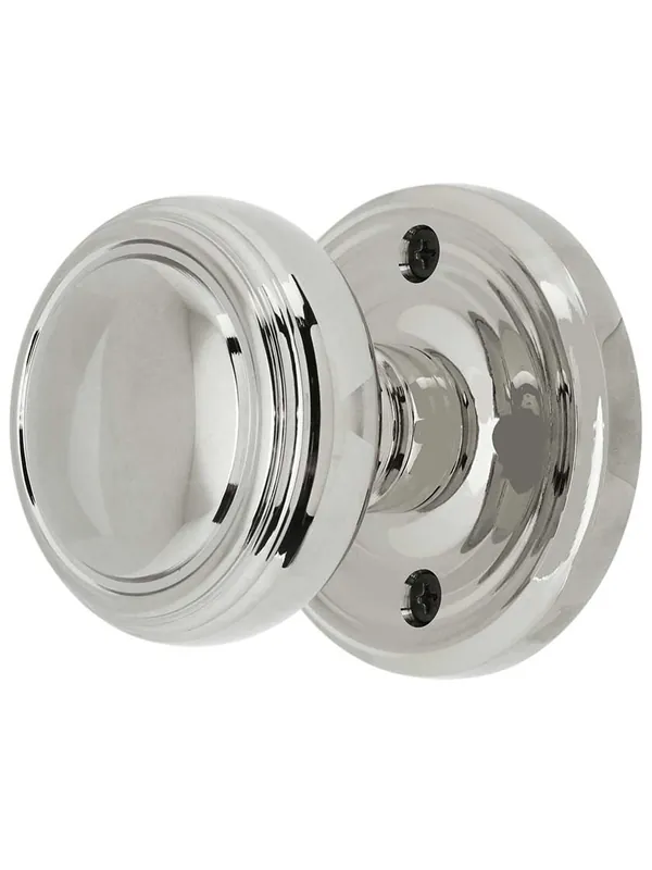 Classic Rosette Door Set with Norwich Knobs - Polished Nickel Lifetime - Passage - 2 3/4 Best Price