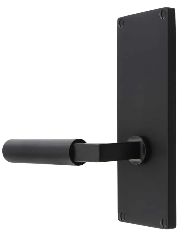 While Supplies Last Modern Rectangular Door Set with Hercules Levers - Matte Black - Privacy - 2 3/8