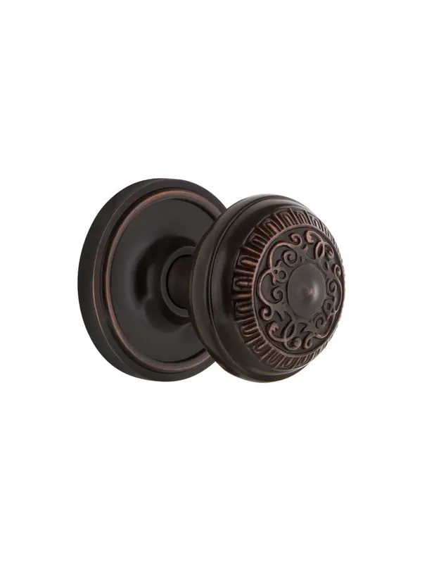 Latest Classic Rosette Door Set With Egg & Dart Door Knobs - Timeless Bronze - Passage - 2 3/4