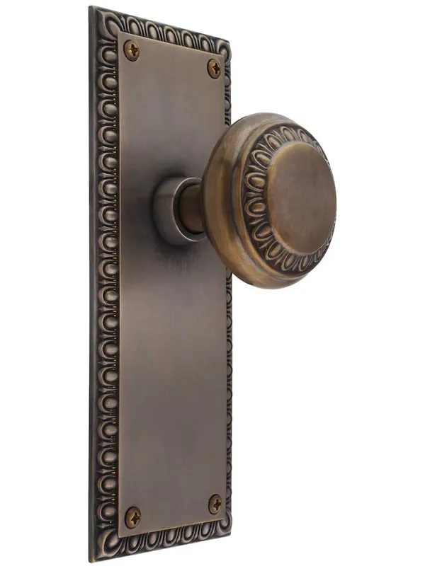Best Choice Ovolo Door Set with Matching Knobs in Antique-by-Hand - Privacy - 2 3/8