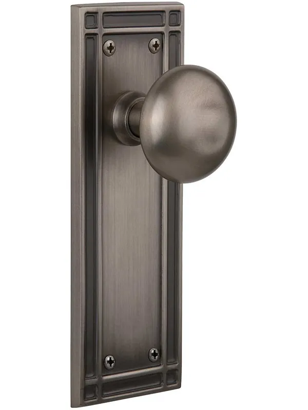Mission Door Set with Classic Round Knobs - Antique Pewter - Passage - 2 3/4 Discount