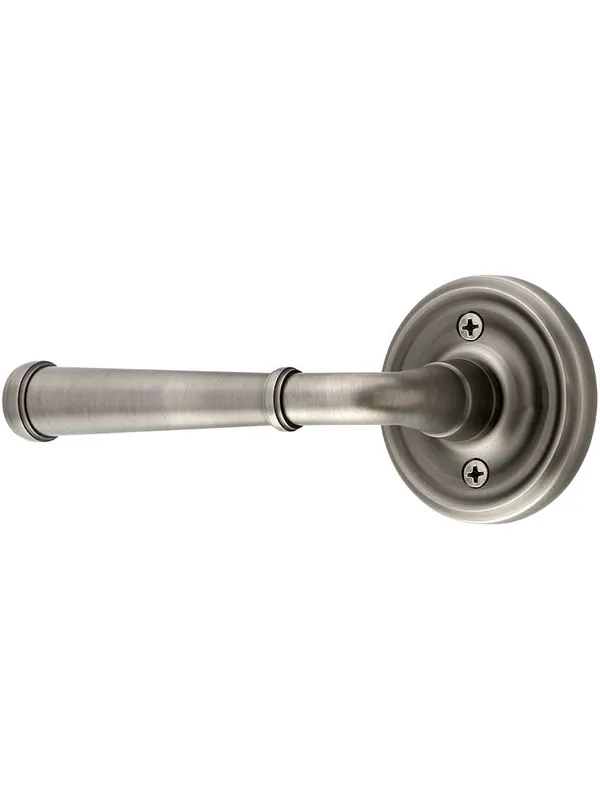 Classic Rosette Door Set with Merrimack Levers - Antique Pewter - Privacy - 2 3/4 Genuine