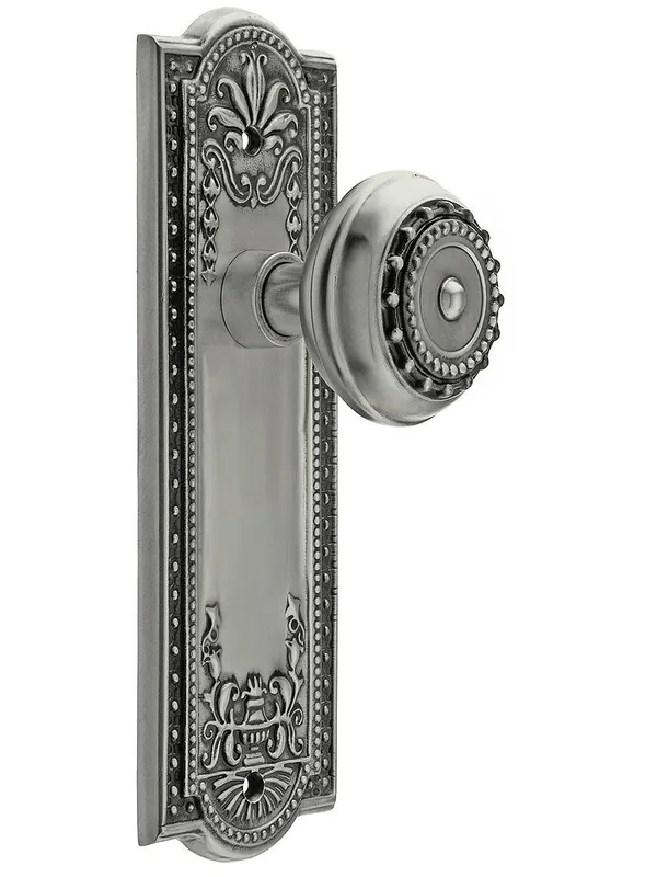 Meadows Style Door Set With Meadows Door Knobs - Antique Pewter - Privacy - 2 3/4 Super Sale