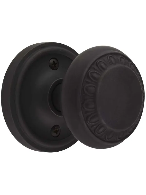 Classic Rosette Door Set with Ovolo Knobs - Oil-Rubbed Bronze - Double Dummy No Minimum Order