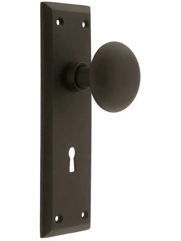 Instant Buy New York Style Door Set With Classic Round Knobs - Oil-Rubbed Bronze - Double Dummy