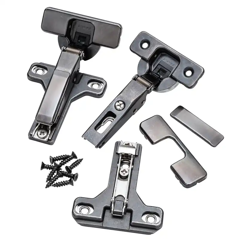 Best Choice Salice 105° Soft-Close Long Arm Hinges, Face Frame, Titanium Finish, 1/2'' Overlay