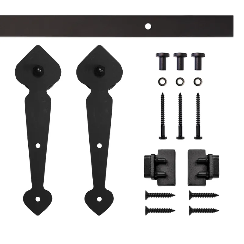 4' Spade Mini Rolling Door Hardware Kit for Furniture, Black Fresh Stock
