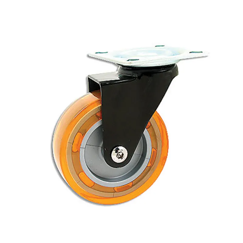 Today Only Profile Caster, Black Yoke, Swivel Plate and No Brake, Clear