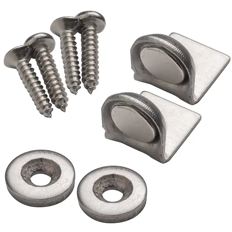 Fresh Stock Angle-Mount Stainless Steel Magnetic Catch, 10 lb. Hold