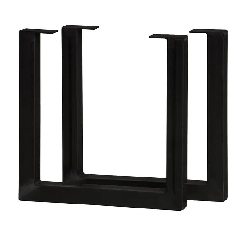 38''H x 24''W U-Shaped Welded Steel Table Leg Set, Black Fast Shipping