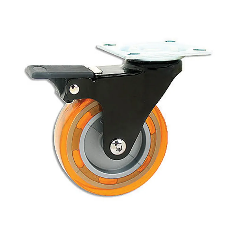 Best Choice Profile Caster, Black Yoke, Swivel Plate and with Brake, Grey