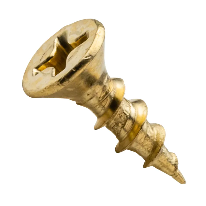 Genuine Centerline #6 x 1/2'' Flat Head Phillips Cabinet Hardware Mounting Screws, Brass Plated, 100-Pack