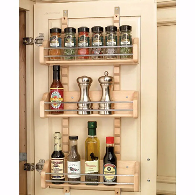 Low Price 13-1/8" Wide Adjustable Door Mount Spice Rack (4ASR-18)