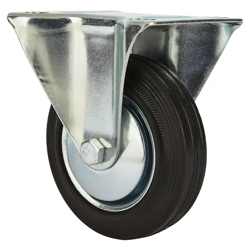Handmade 4'' 155-lb. Steel-Hub Rubber Caster, Rigid