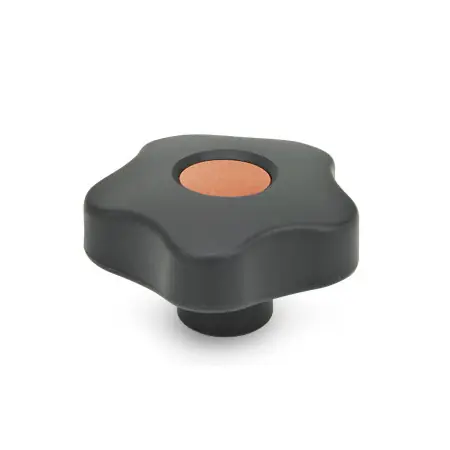 EN 5337.2 Five-Lobed Knobs Plastic, with Brass / Steel Tapped or Plain Blind Bore Insert - EN 5337.2-0.98-10X32-E-DSW Top Pick
