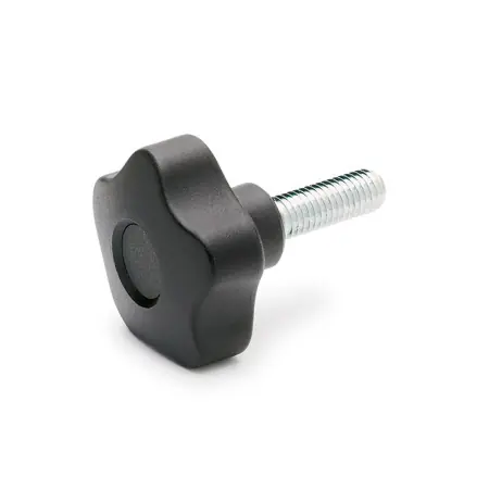 Price Cut EN 5337.2 Five-Lobed Knobs Plastic, with Steel Threaded Stud - EN 5337.2-0.98-10X32-0.50-DSW