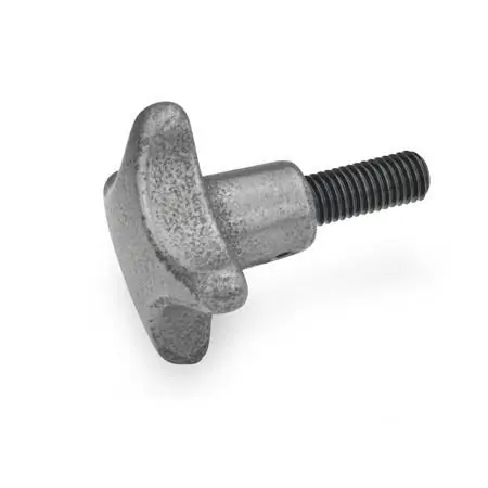 GN 6335.4 Hand Knobs Cast Iron, with Steel Threaded Stud - GN 6335.4-SG-32-M6-16 Worldwide Shipping