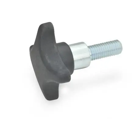 GN 6335.4 Hand Knobs Technopolymer Plastic, with Protruding Steel Hub - GN 6335.4-TE-32-M6-16 Bargain