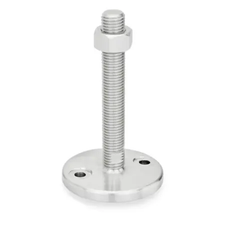 In Demand GN 24 Leveling Feet Stainless Steel, with Mounting Holes, Turned Base Plate - GN 24-80-M8-40-D0-S