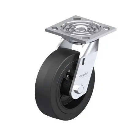 Today Only WN 22876.1 Medium Duty Casters Rubber Wheel Tread, Cast Iron Wheel Core, Medium Version - WN 22876.1-4-R-B-M-ST