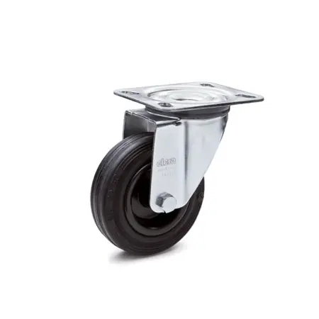 No Minimum Order EN 22873 Medium Duty Casters Rubber Wheel Tread, Polypropylene Wheel Core, Light Version - EN 22873-80-G-B-L-ST