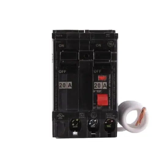 Seasonal Sale GE Industrial THQL2120GFT Plug-In Mount Type THQL Feeder Self-Test Ground Fault Circuit Interrupter 2-Pole 20-Amp 120/240-Volt AC