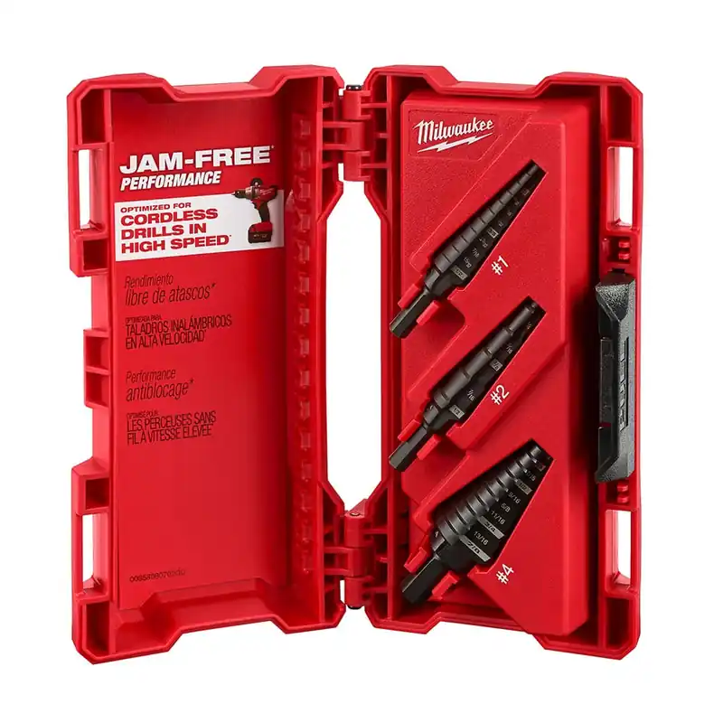 Milwaukee Tool 48-89-9221 Black Oxide Steel Dual Flute Step Drill Bit Set Next Day Delivery