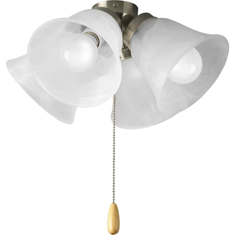 Progress Lighting P2643-09WB Ceiling Fan Light Kit 4-Light 9-Watt Brushed Nickel AirPro Special Discount