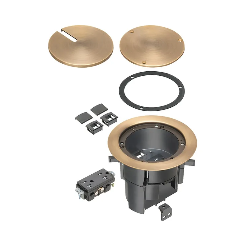 New Release Arlington FLBR5420AB 1-Gang 2 LV Ports Floor Box Kit With Recessed Wiring Device 6.625-Inch x 6.55-Inch Antique Bronze-Plated In-Box™
