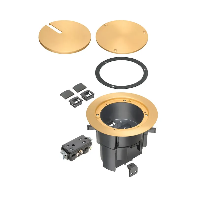 Arlington FLBR5420MB 1-Gang 2 LV Ports Floor Box Kit With Recessed Wiring Device 6.625-Inch x 6.55-Inch Bronze-Plated In-Box™ Sale